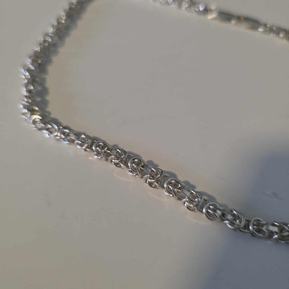 NWOT Sterling Silver Byzantine Chain 16" Made in Italy - Picture 4 of 5